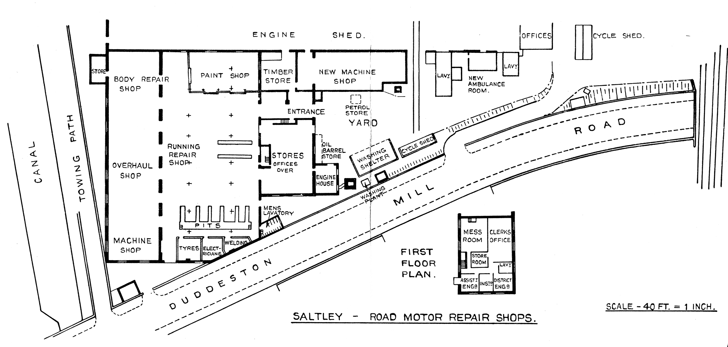 PLAN OF ROAD MOTOR ENGINEER'S WORKSHOPS