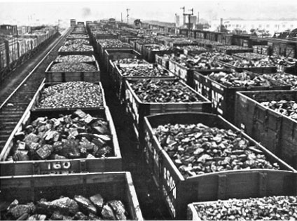 Rakes of coal wagons