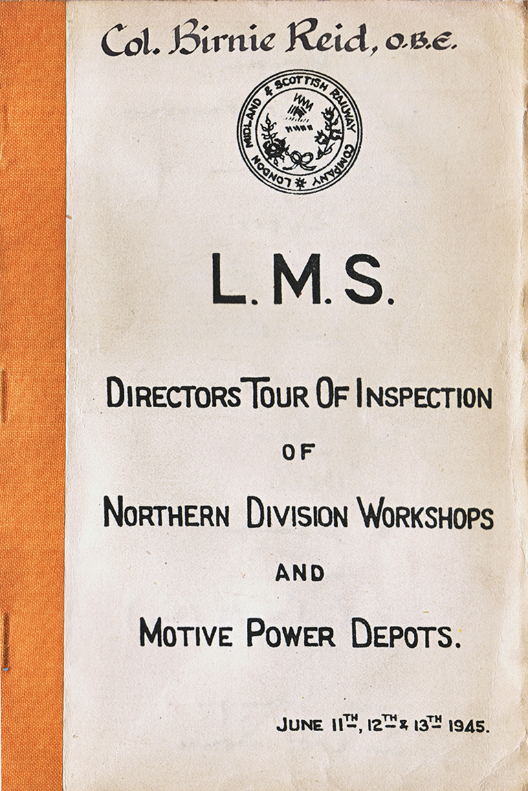 LMS Directors Tour Of Inspection of Northern Division Workshops and Motive Power Depots Booklet Cover Directors' Visit Booklet Cover