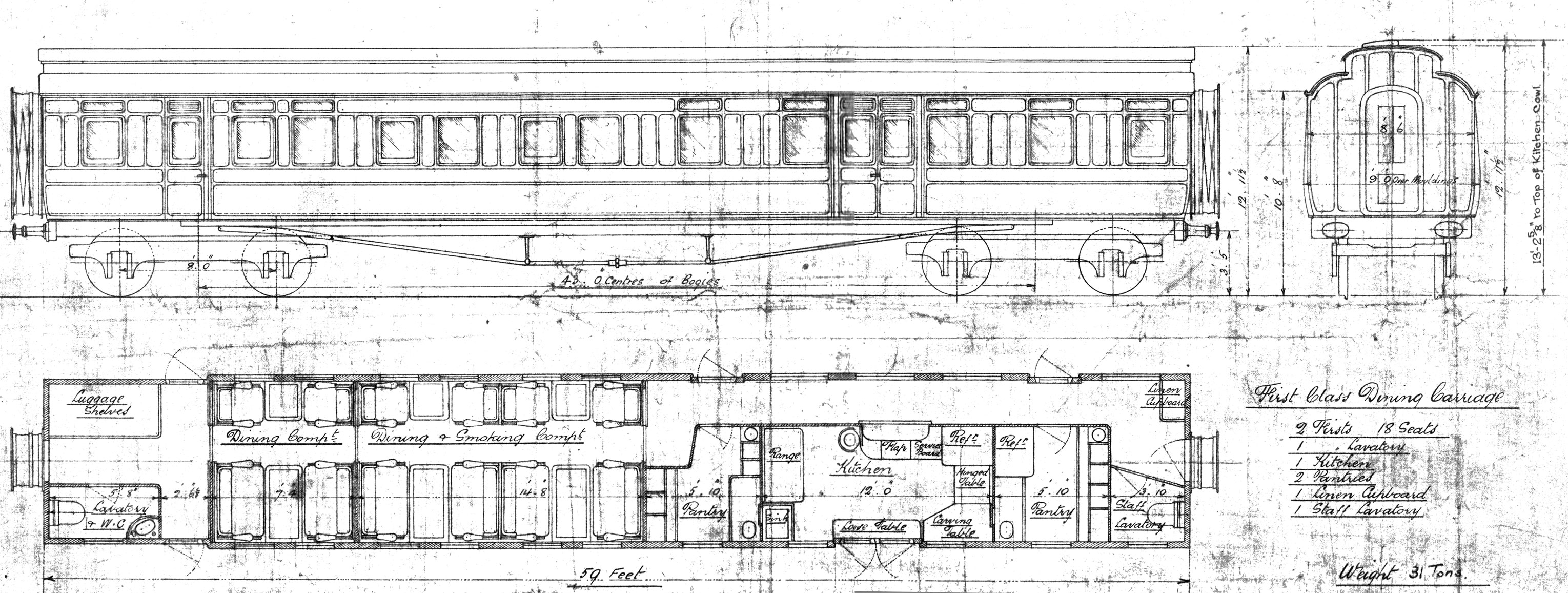 Diagram of Midland Railway D436 Coach