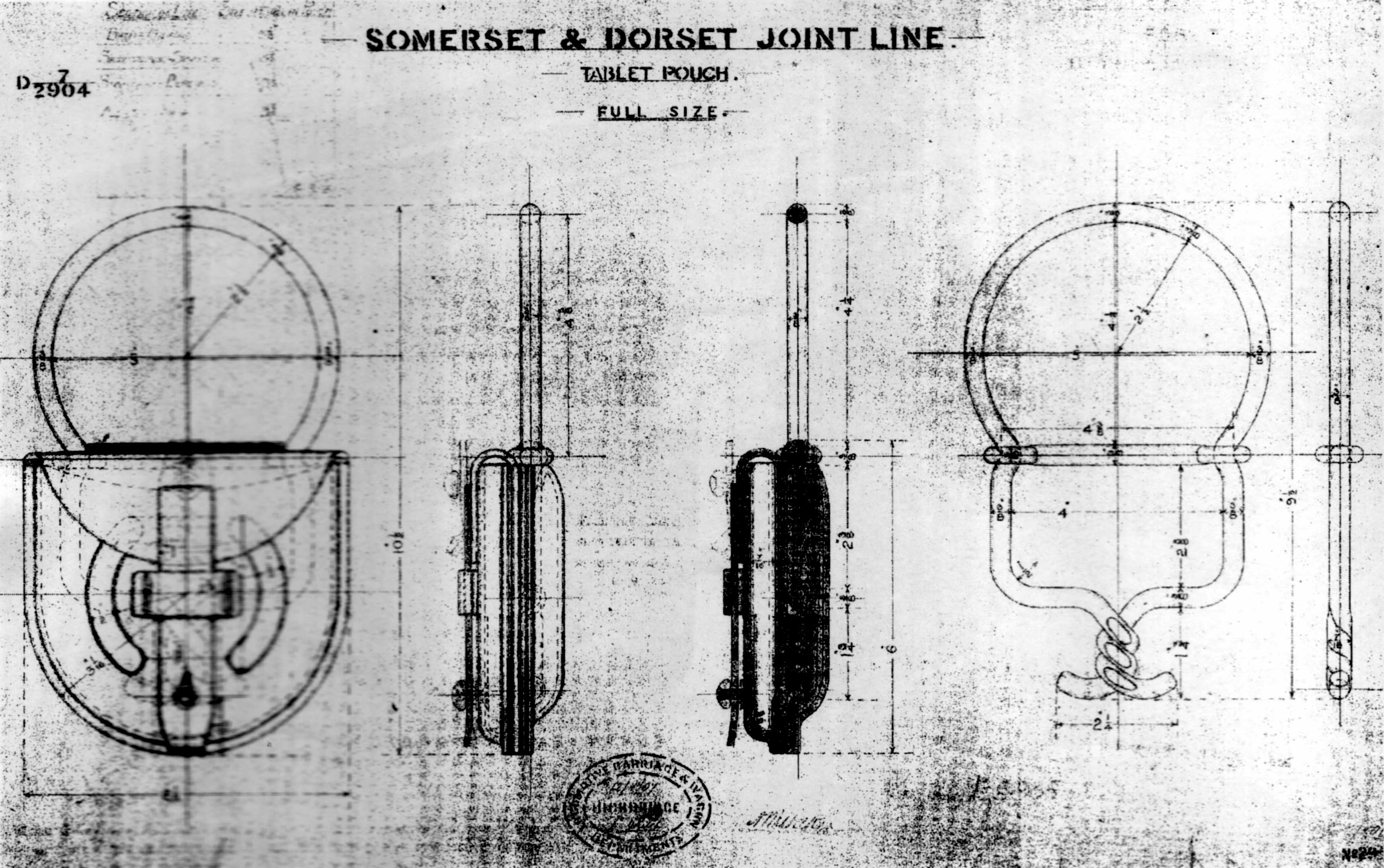 Whitaker tablet pouch Diagram showing Whitaker tablet pouch