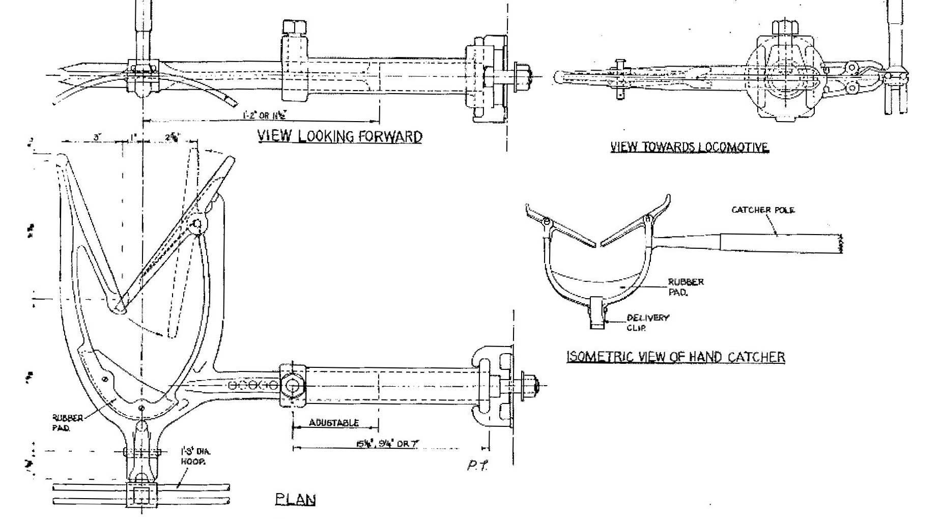Drawing of Bryson tablet exchanger head on locomotives Drawing of Bryson tablet exchanger head on locomotives